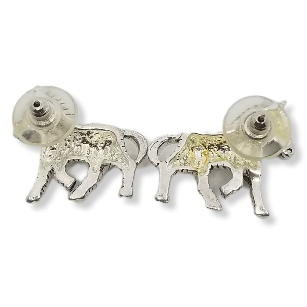 Vintage Silverplated Three Dimensional Zebra Earr… - image 5